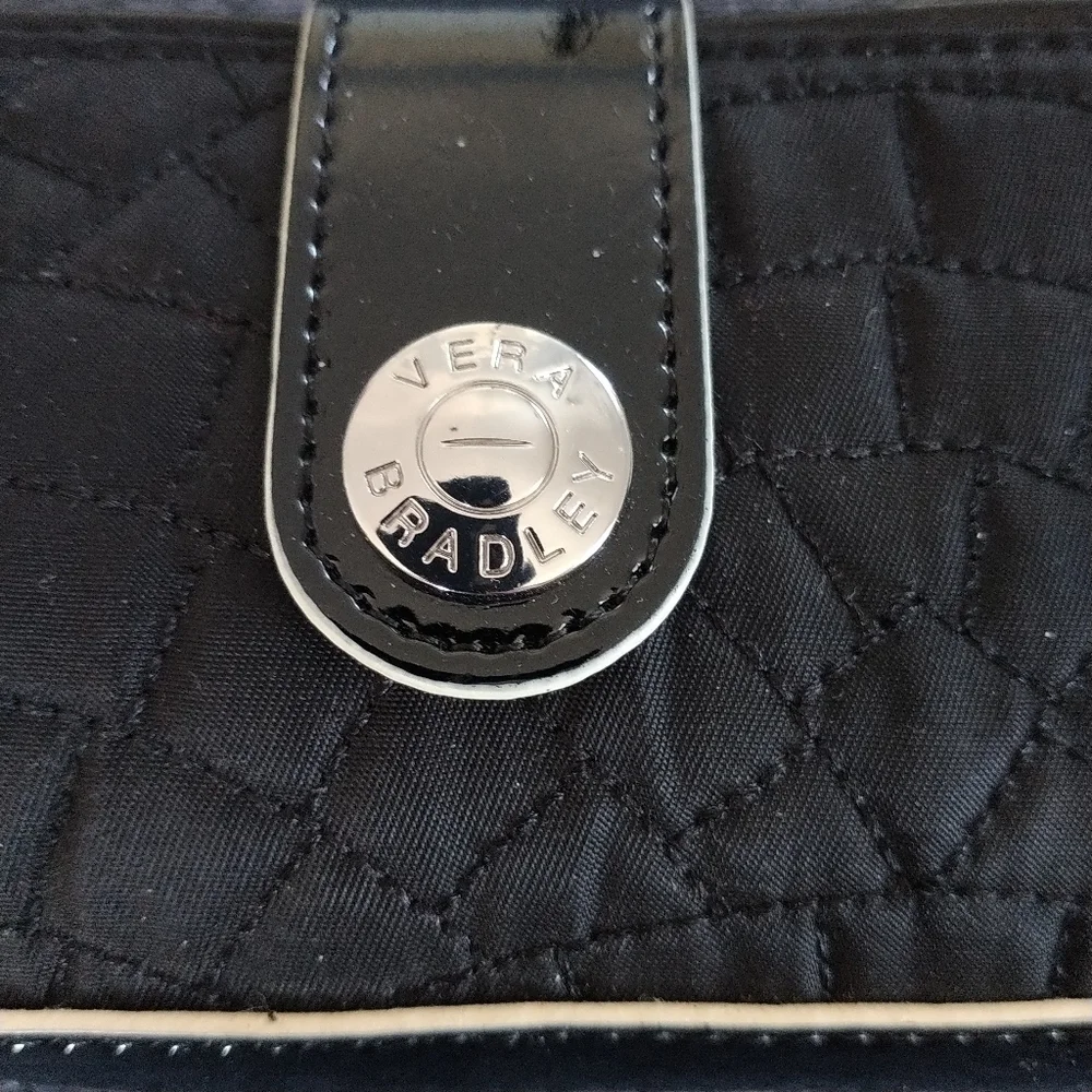 Vera Bradley Quilt & Patent Leather Black Wallet - Picture 2 of 10